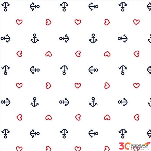 Szalvéta Ambiante Anchor Heart White papír papírszalvéta 33x33cm,20db-os