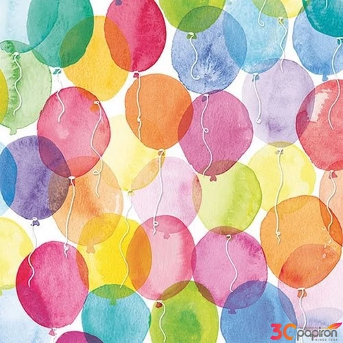 Szalvéta Ambiante Aquarell Balloons papírszalvéta 33x33cm,20db-os