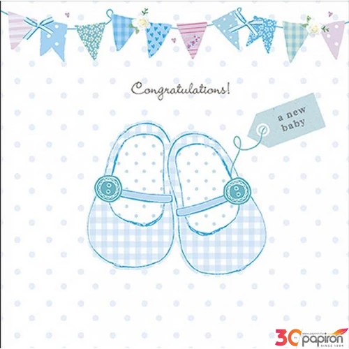Szalvéta Ambiante Baby shoes blue papírszalvéta 33x33cm,20db-os