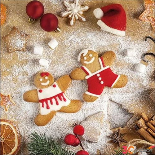 Szalvéta Ambiante Baking Cookies papír papírszalvéta 33x33cm,20db-os