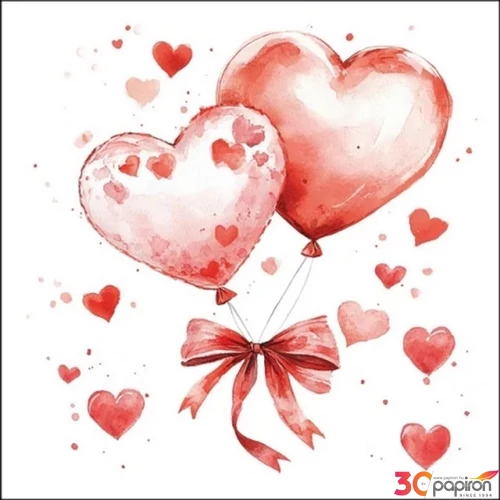 Szalvéta Ambiante Balloon  hearts papírszalvéta 33x33cm,20db-os