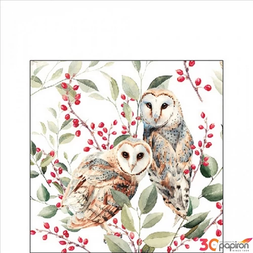 Szalvéta Ambiante Barn owl couple papírszalvéta 25x25cm,15db-os