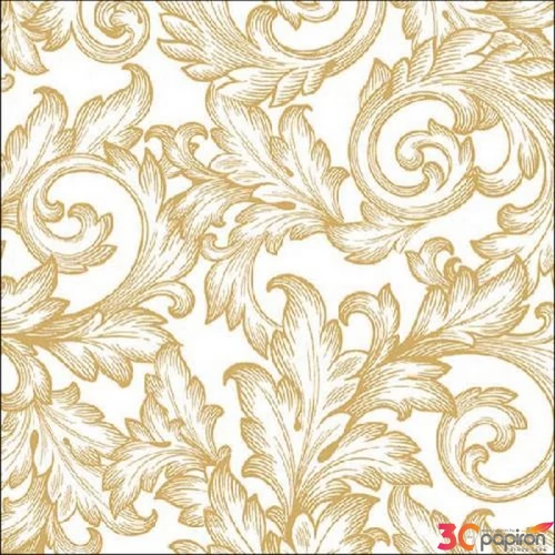Szalvéta Ambiante Baroque Godl /White papír papírszalvéta 33x33cm,20db-os