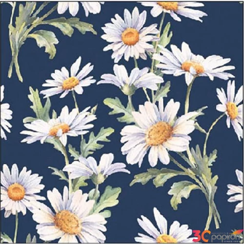 Szalvéta Ambiante Beautiful daisies blue papírszalvéta 25x25cm,20db-os