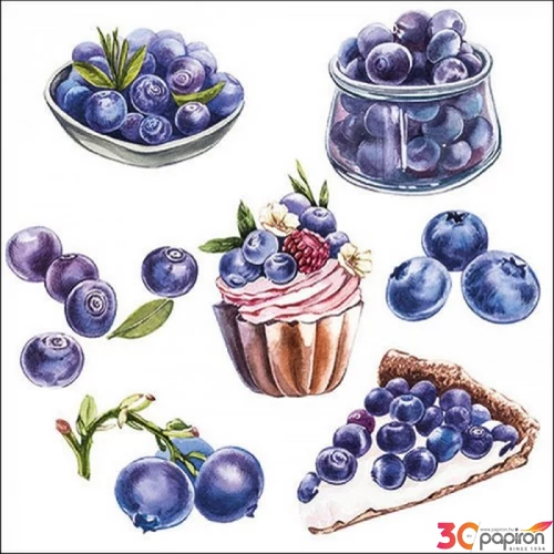Szalvéta Ambiante Blueberries papír papírszalvéta 33x33cm,20db-os