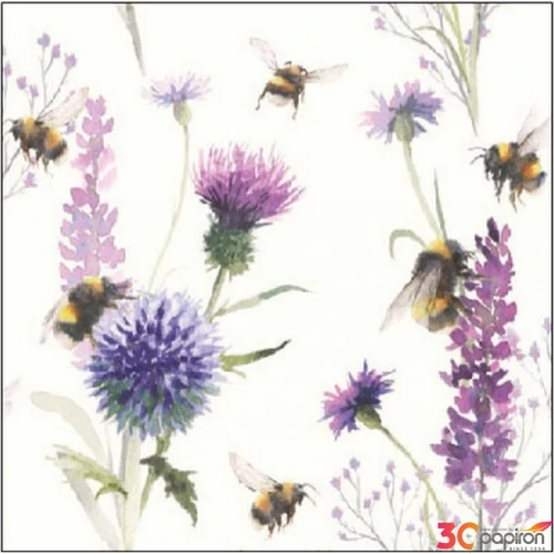 Szalvéta Ambiante Bumblebees in the Meadow papírszalvéta 25x25cm,15db-os