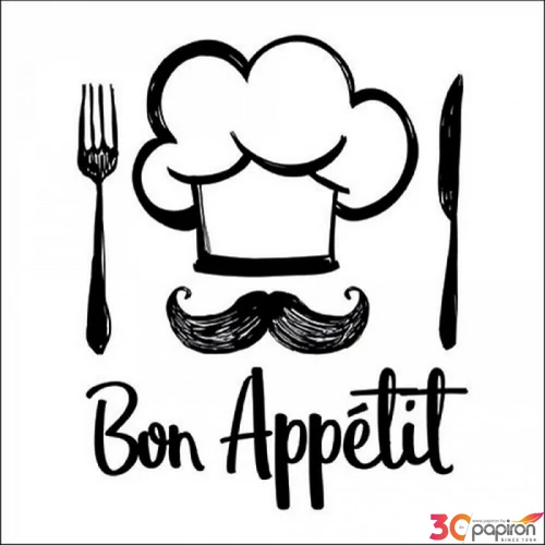 Szalvéta Ambiante Chef White papír papírszalvéta 33x33cm,20db-os