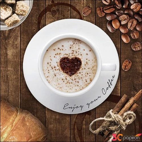 Szalvéta Ambiante Coffee Time papír papírszalvéta 33x33cm,20db-os
