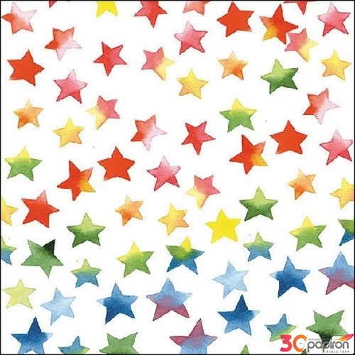 Szalvéta Ambiante Colourful Stars mix papír papírszalvéta 33x33cm,20db-os