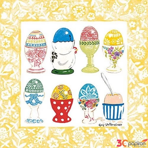 Szalvéta Ambiante Eggs In Cup Yellow papírszalvéta 33x33cm,20db-os