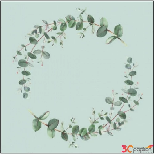 Szalvéta Ambiante Eucalyptus Branch Green papírszalvéta 25x25cm,15db-os