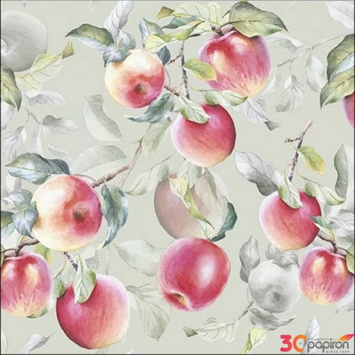 Szalvéta Ambiante Fresh Apples Green papír papírszalvéta 33x33cm,20db-os
