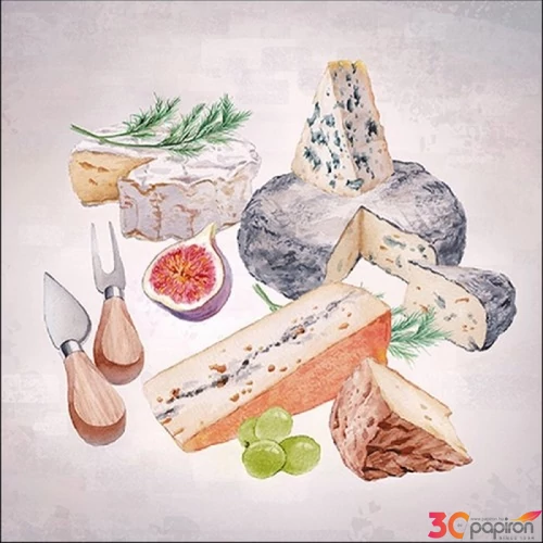 Szalvéta Ambiante Fromages papírszalvéta 33x33cm,20db-os