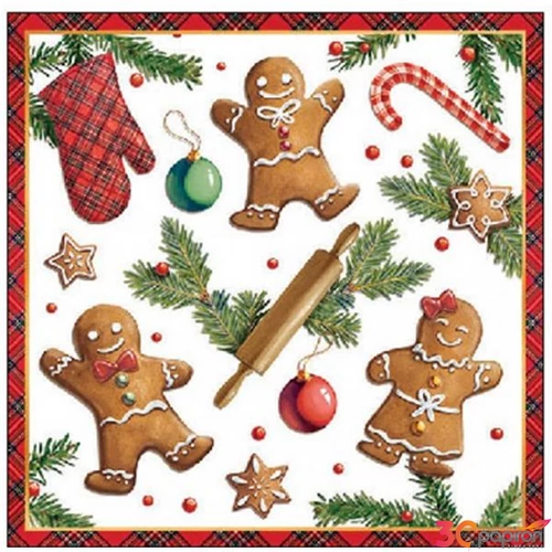 Szalvéta Ambiante Gingerbread cookies papírszalvéta 25x25cm,15db-os