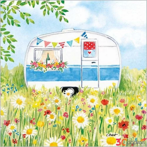 Szalvéta Ambiante Happy Camping papírszalvéta 33x33cm,20db-os