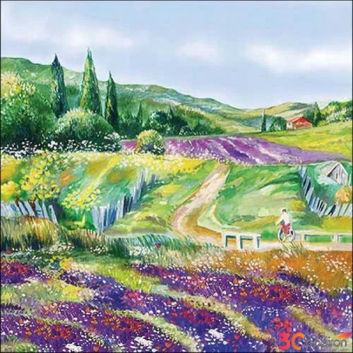 Szalvéta Ambiante Lavender landscape papírszalvéta 33x33cm,20db-os