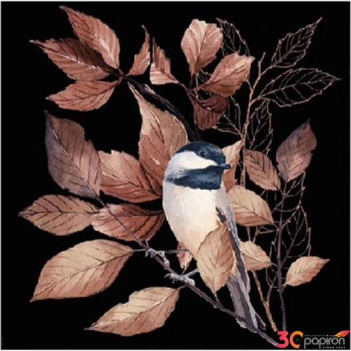 Szalvéta Ambiante Lovely Chickadee black papírszalvéta 25x25cm,15db-os