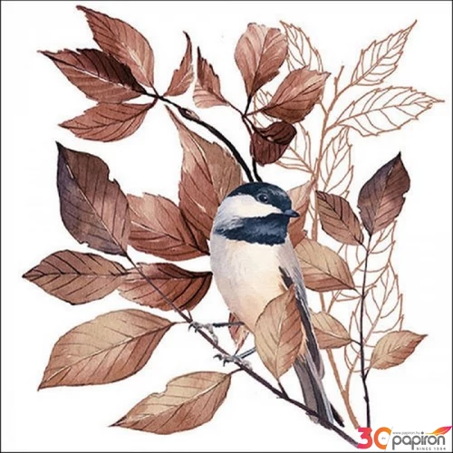 Szalvéta Ambiante Lovely chickadee white papírszalvéta 33x33cm,20db-os