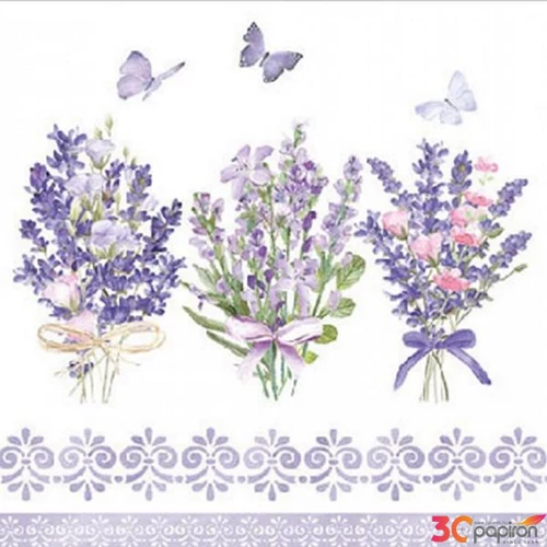 Szalvéta Ambiante Lovely laveder withe papírszalvéta 25x25cm,20db-os