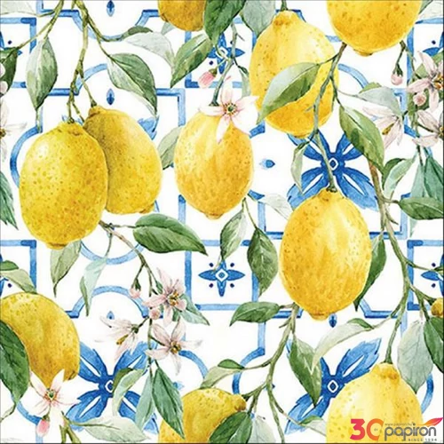 Szalvéta Ambiante Mediterranean lemon papírszalvéta 33x33cm,20db-os