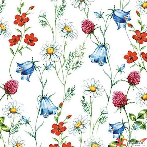 Szalvéta Ambiante Mixed Widl Flowers white papírszalvéta 33x33cm,20db-os