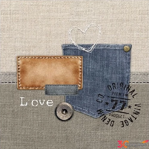 Szalvéta Ambiante Original Denim papírszalvéta 25x25cm,15db-os