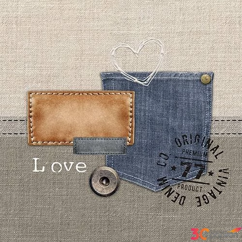 Szalvéta Ambiante Original Denim papírszalvéta 33x33cm,20db-os