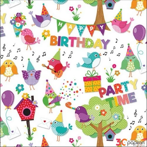 Szalvéta Ambiante Party Time White papírszalvéta 33x33cm,20db-os