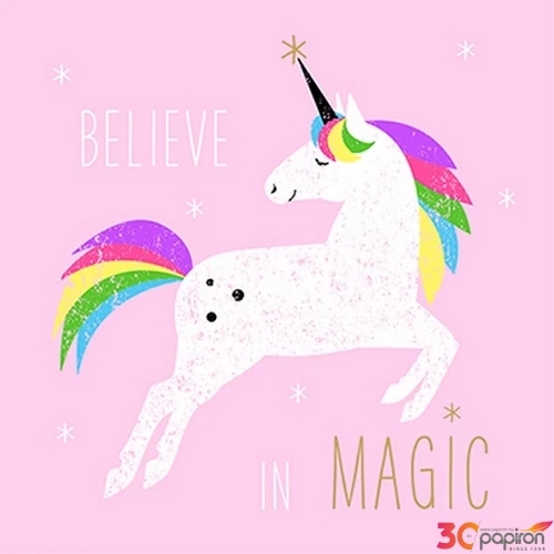Szalvéta Ambiante Pink Unicorn papírszalvéta 33x33cm,20db-os