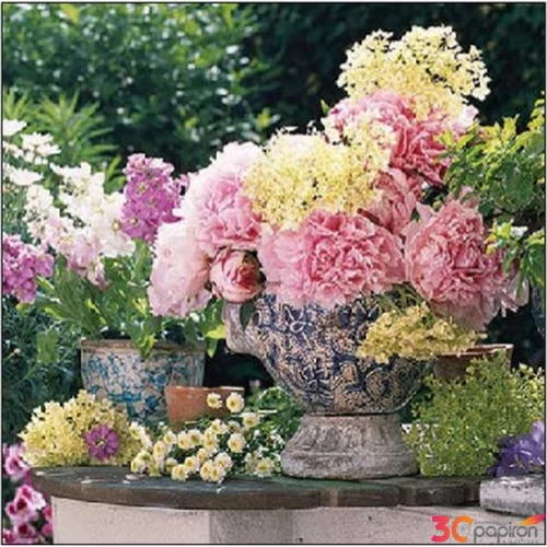 Szalvéta Ambiante Potted flowers papírszalvéta 25x25cm,15db-os