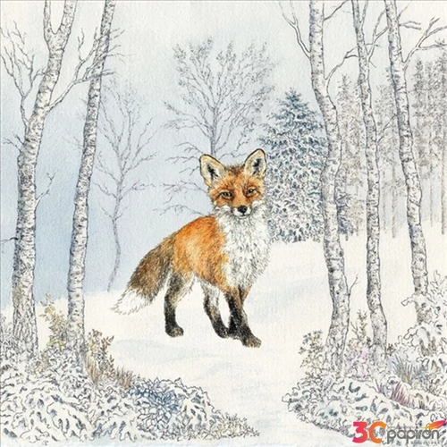 Szalvéta Ambiante Renard Hiver papírszalvéta 33x33cm,20db-os