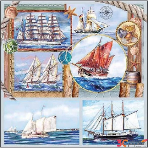 Szalvéta Ambiante Sail away papírszalvéta 25x25cm,15db-os