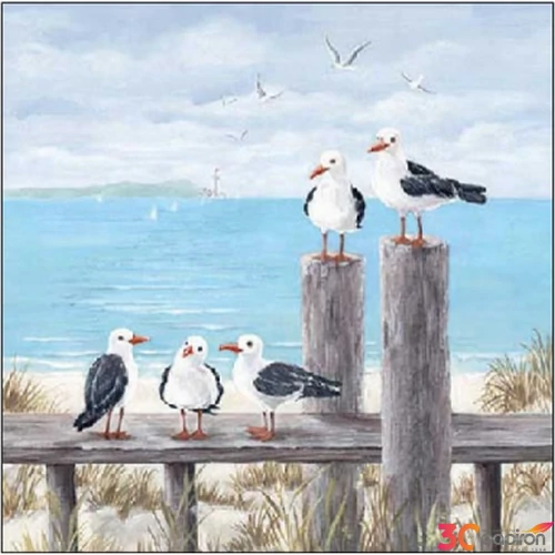 Szalvéta Ambiante Seagulls on the dock papírszalvéta 25x25cm,15db-os