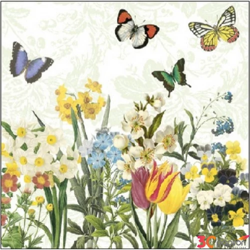 Szalvéta Ambiante Spring Bloomers papírszalvéta 25x25cm,15db-os