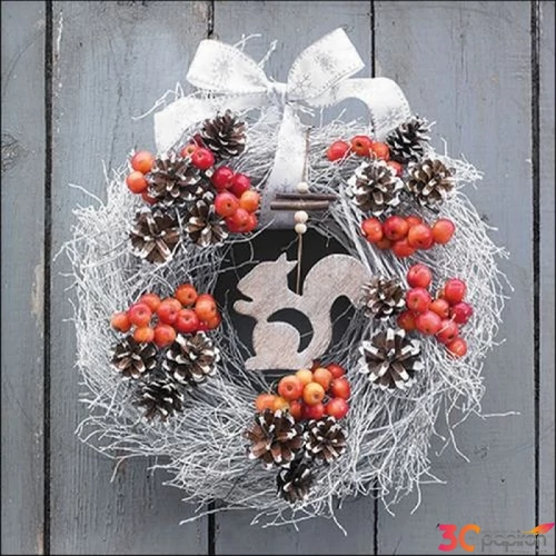 Szalvéta Ambiante Squirrel In Wreath papírszalvéta 33x33cm,20db-os
