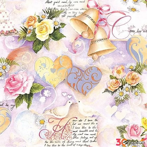 Szalvéta Ambiante Wedding Bells Rose papírszalvéta 33x33cm,20db-os
