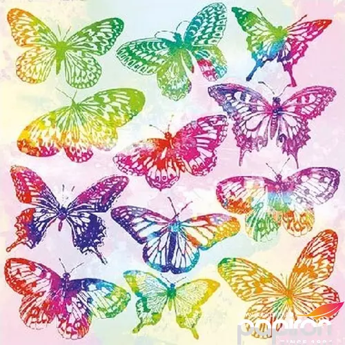 Szalvéta Ambiente 25x25cm Aquarell Butterflies mix 20db-os 3rétegű