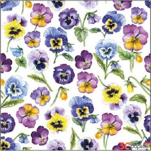 Szalvéta Ambiante virágok Pansy all Over papírszalvéta 25x25cm,15db-os