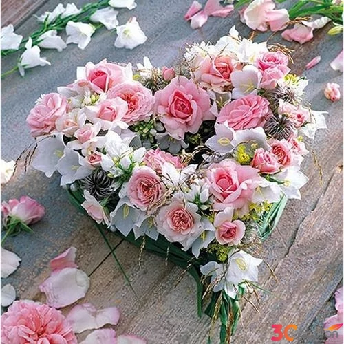 Szalvéta Ambiante Heart Of Roses papírszalvéta 33x33cm,20db-os