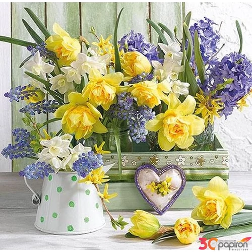 Szalvéta Ambiante Mix Of Flowers papírszalvéta 33x33cm,20db-os