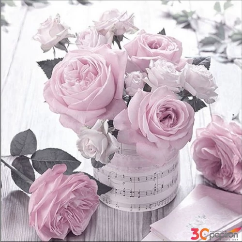 Szalvéta Ambiante Music Roses Vintage papírszalvéta 33x33cm,20db-os