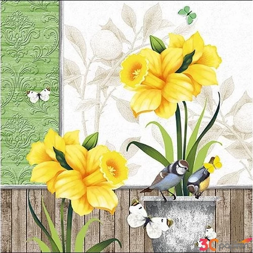 Szalvéta Ambiante Sunny Spring papírszalvéta 33x33cm,20db-os