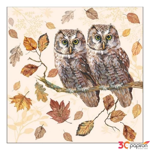 Szalvéta Ambiante Owl Couple papírszalvéta 33x33cm,20db-os