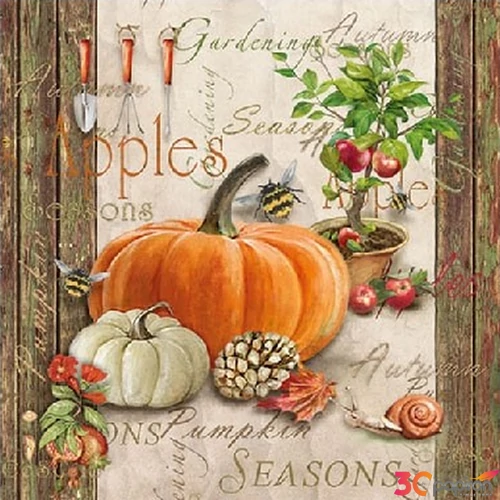 Szalvéta Ambiante Autumn Gardening papírszalvéta 25x25cm,15db-os