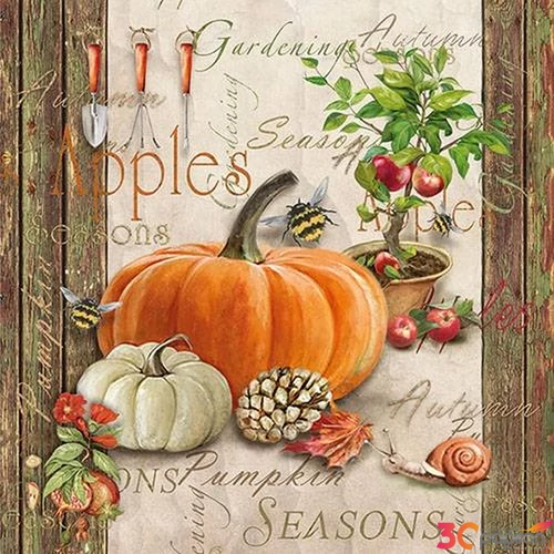 Szalvéta Ambiante Autumn Gardening papírszalvéta 33x33cm,20db-os