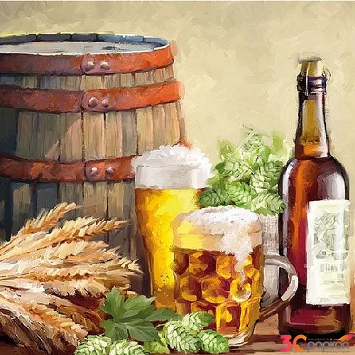Szalvéta Ambiante Beer And Hops papír papírszalvéta 33x33cm,20db-os