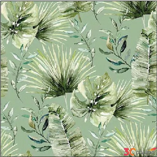 Szalvéta Ambiante Jungle leaves green papírszalvéta 25x25cm,15db-os