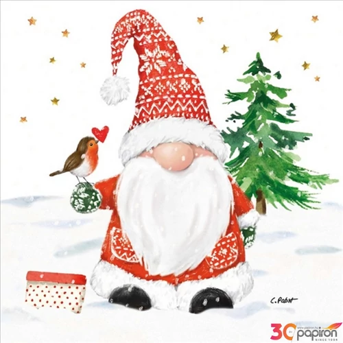 Szalvéta Ambiente Christmas Buddy papírszalvéta 33x33cm,20db-os