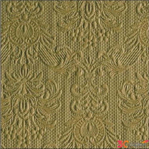 Szalvéta Ambiente Elegance Elegance Green Leaf dombornyomott papírszalvéta 25x25cm,15db-os