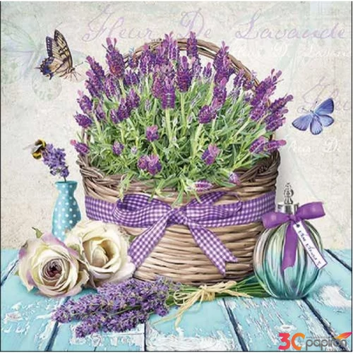 Szalvéta Ambiante Fleur de lavande papír papírszalvéta 33x33cm,20db-os